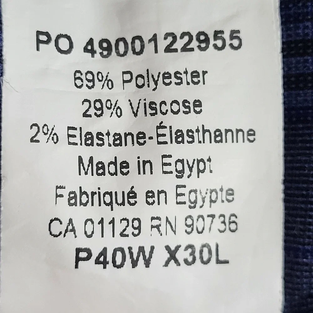 Lauren Ralph Lauren Dress Pants Men 40x30 Navy Glen Plaid Stretch Trousers - Picture 7 of 13